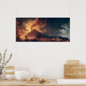 De onderbreking van de berg Vesuvius in 1771 Poster (Keuken)