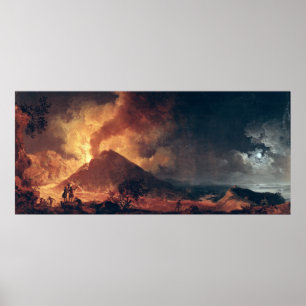 De onderbreking van de berg Vesuvius in 1771 Poster