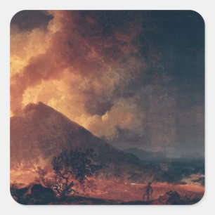 De onderbreking van de berg Vesuvius in 1771 Vierkante Sticker
