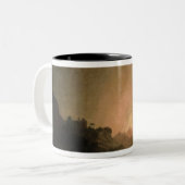 De onderbreking van de berg Vesuvius Tweekleurige Koffiemok (Voorkant links)