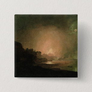 De onderbreking van de berg Vesuvius Vierkante Button 5,1 Cm