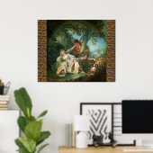 De onderbroken slaap door François Boucher  Poster (Thuiskantoor)