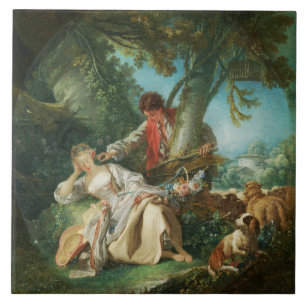 De onderbroken slaap door François Boucher Tegeltje