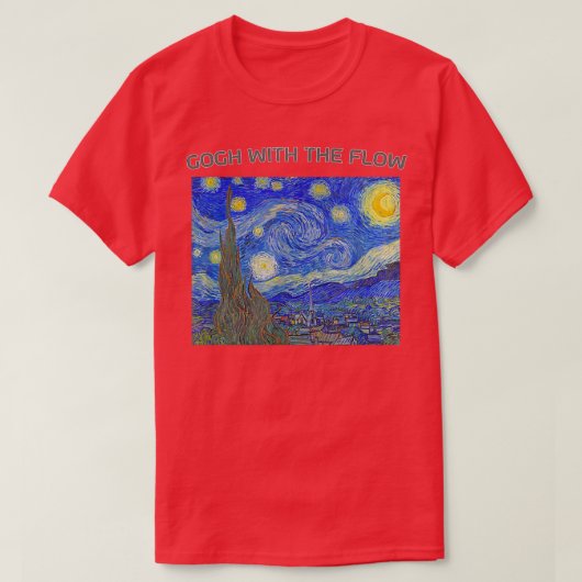 De onderdompeling van Gogh de Sterrennacht met de T-shirt (Design voorkant)