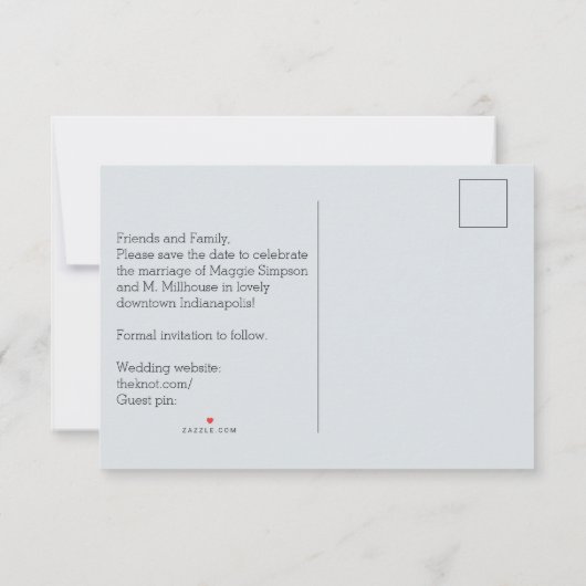 De Onderdrukte Foto van de Witte Driehoeken bewaar Save The Date (Achterkant)