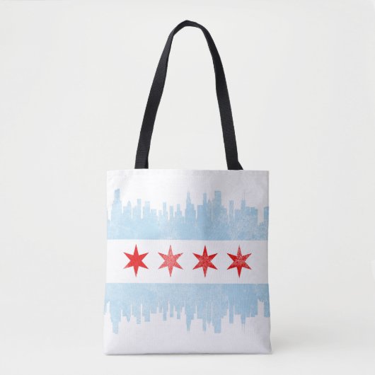 De Onderdrukte Vlag van de Veldlijn van Chicago Tote Bag (Voorkant)