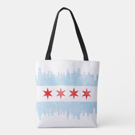 De Onderdrukte Vlag van de Veldlijn van Chicago Tote Bag (Achterkant)