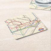 De Ondergrondse Kaart van Londen Kartonnen Onderzetters (Schuin)
