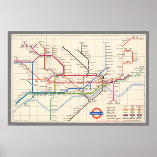 De Ondergrondse Kaart van Londen Poster