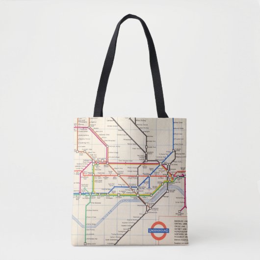 De Ondergrondse Kaart van Londen Tote Bag (Voorkant)