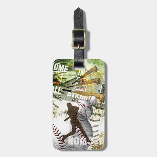 De onderkant van de 9e honkbalspeler bagagelabel (Voorkant verticaal)