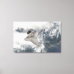De onderkant van de ruimteshuttle Discovery Canvas Afdruk