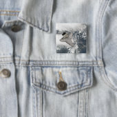 De onderkant van de ruimteshuttle Discovery Vierkante Button 5,1 Cm (In situ)