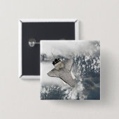 De onderkant van de ruimteshuttle Discovery Vierkante Button 5,1 Cm (Voorkant /achterkant)