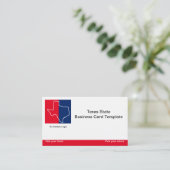 De onderprefectuur is Red, White Blue State of Tex Visitekaartje (Staand voorkant)