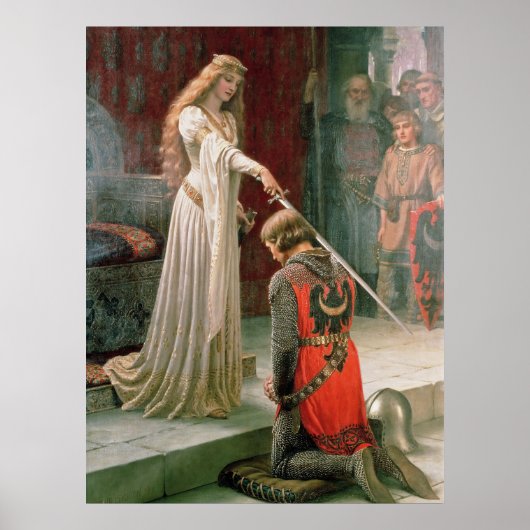 De onderscheiding middeleeuwse Knight Art Print (Voorkant)