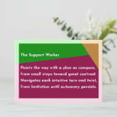 De ondersteuningsmedewerker bedankkaart (Staand voorkant)