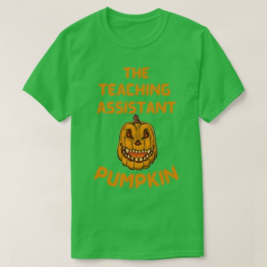 De onderwijsassistent Pumpkin Funny Halloween Cos T-shirt (Design voorkant)