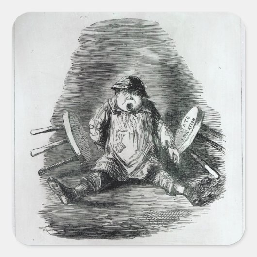 De onderwijskwestie" vierkante sticker (Voorkant)