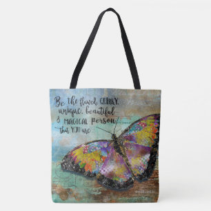 De ondeugdelijke vlinder zijn tote bag