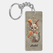 De ondeugende kat  sleutelhanger (Voorkant Links)