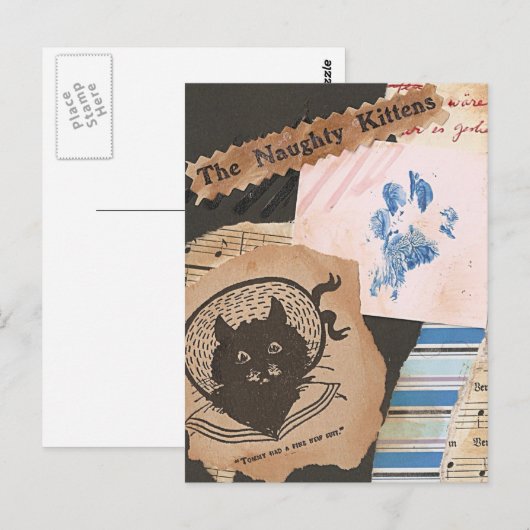 De ondeugende Kittens Collage Briefkaart (Voorkant / Achterkant)