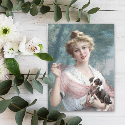 De ondeugende pup van Emile Vernon Briefkaart