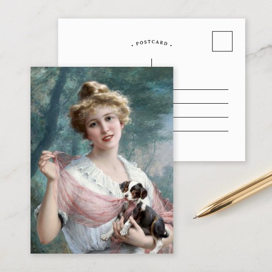 De ondeugende puppy | Émile Vernon Briefkaart