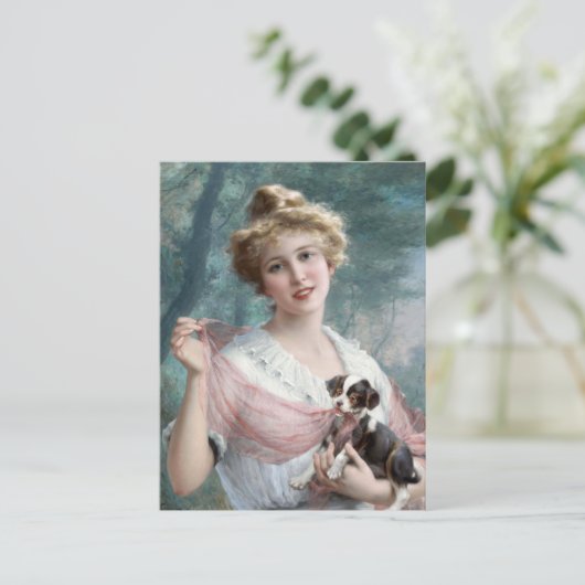 De ondeugende puppy | Émile Vernon Briefkaart (Staand voorkant)