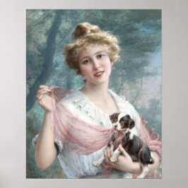 De ondeugende puppy van Emile Vernon Poster
