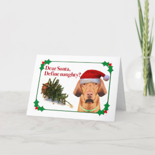 De ondeugende Vizsla Kerstkaart Feestdagen Kaart