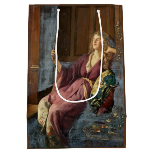 De ondeugende vrouw (door John Collier) Medium Cadeauzakje (Achterkant)