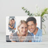 De ondoorzichtige Dubbele Foto van de Banner Save The Date (Staand voorkant)