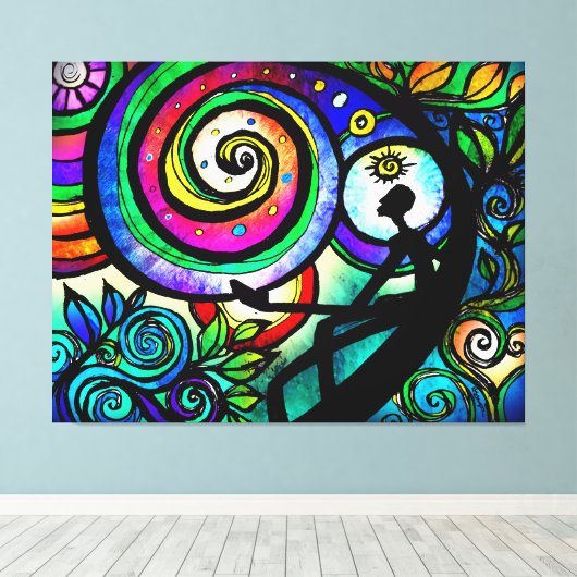 De Oneindige Geest Stretched Canvas Print (Insitu (Houten vloer))