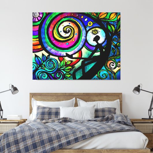 De Oneindige Geest Stretched Canvas Print (Insitu (Slaapkamer))