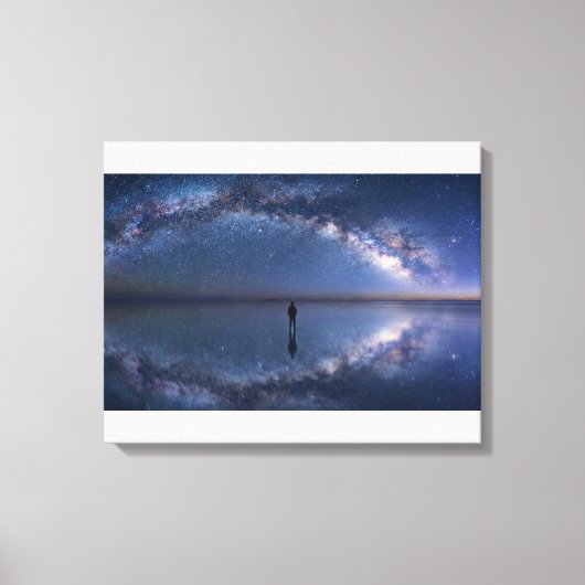 de Oneindige Spiegel - Salar de Uyuni Melkweg Canvas Afdruk (Voorkant)