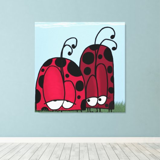 De ongeëvenaarde illusie van de Liefde Ladybug Canvas Afdruk (Insitu (Houten vloer))