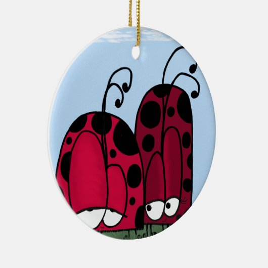 De ongeëvenaarde illusie van de Liefde Ladybug Keramisch Ornament (Rechts)