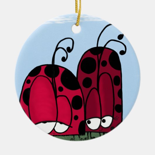De ongeëvenaarde illusie van de Liefde Ladybug Keramisch Ornament (Voorkant)