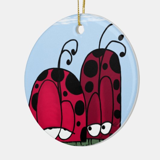 De ongeëvenaarde illusie van de Liefde Ladybug Keramisch Ornament (Links)
