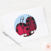 De ongeëvenaarde illusie van de Liefde Ladybug Ronde Sticker (Envelop)