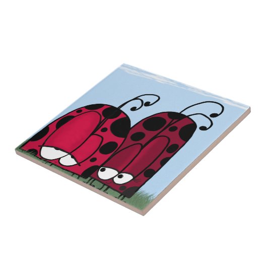 De ongeëvenaarde illusie van de Liefde Ladybug Tegeltje (Zijkant)