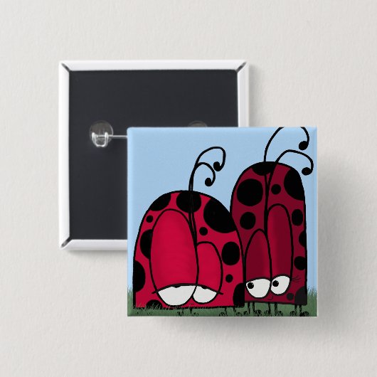 De ongeëvenaarde illusie van de Liefde Ladybug Vierkante Button 5,1 Cm (Voorkant /achterkant)