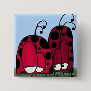 De ongeëvenaarde illusie van de Liefde Ladybug Vierkante Button 5,1 Cm