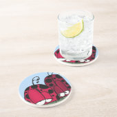 De ongeëvenaarde illusie van de Liefde Ladybug Zandsteen Onderzetter (Zijkant)