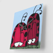 De ongeëvenaarde illustratie van de Love Ladybug Vierkante Klok (Hoek)