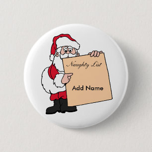 De Ongehoorzame Lijst van de Kerstman van het Ronde Button 5,7 Cm
