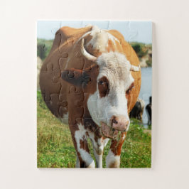 De ongelofelijke zingende koe grappig dier legpuzzel