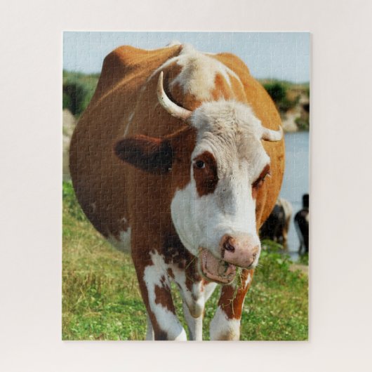 De ongelofelijke zingende koe grappig dier legpuzzel (Verticaal)