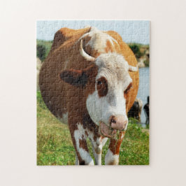 De ongelofelijke zingende koe grappig dier legpuzzel